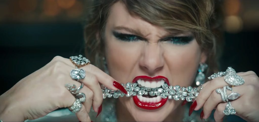 An image from Taylor Swift's "Look What You Made Me Do" music video